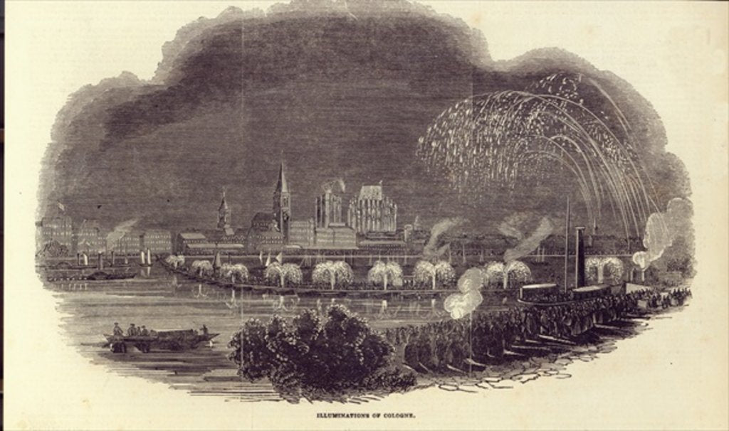 Detail of Illuminations of Cologne, 23rd August 1845 by English School