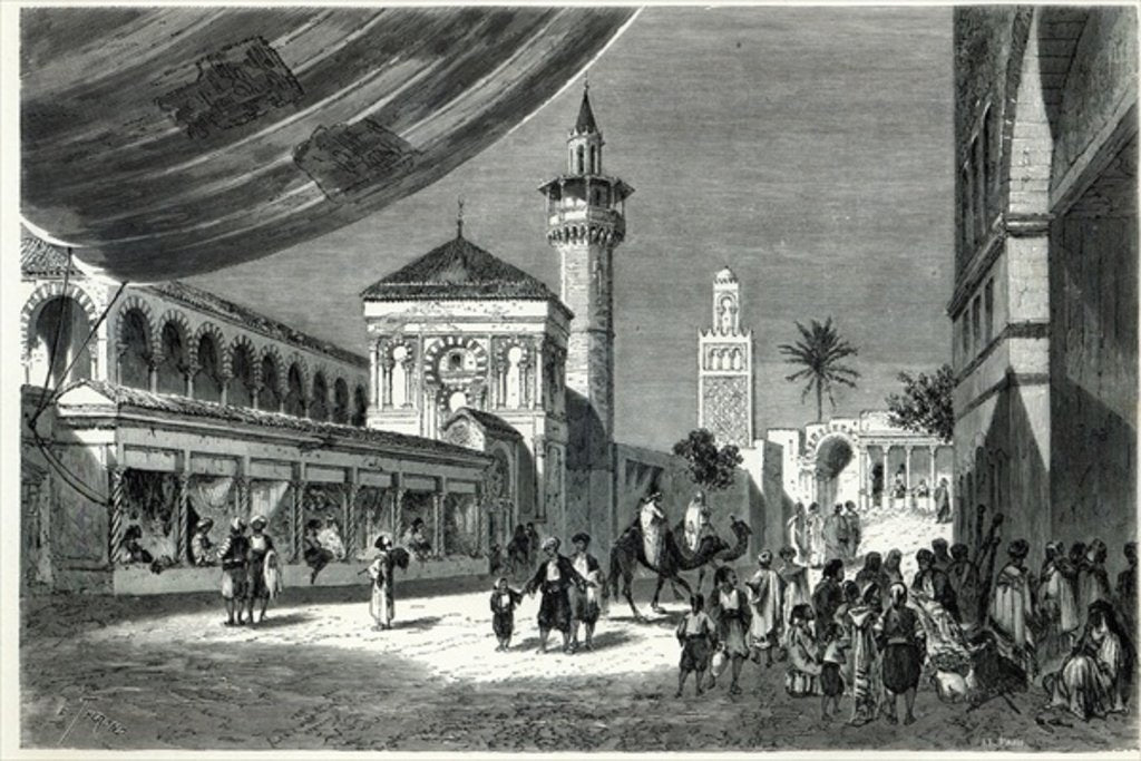 Detail of A Bazaar at Tunis by Emile Theodore Therond (after)