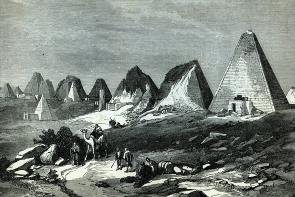 Detail of Pyramids of Meroe, on the Nile by English School