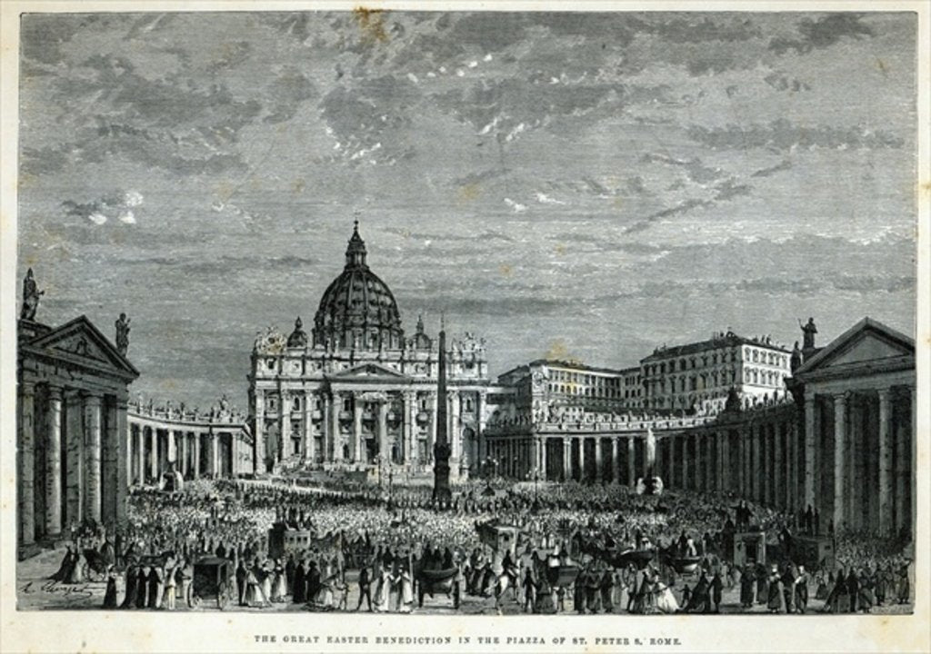 Detail of The Great Easter Benediction in the Piazza of St. Peter's, Rome by English School