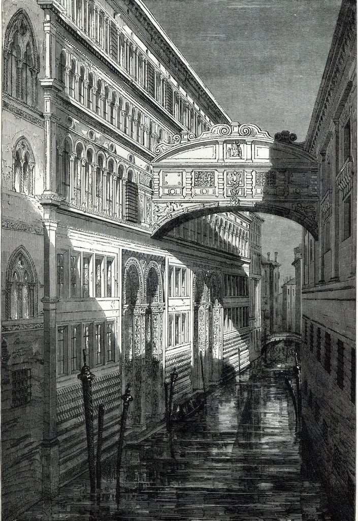 Detail of Bridge of Sighs, Venice by Emile Theodore Therond (after)