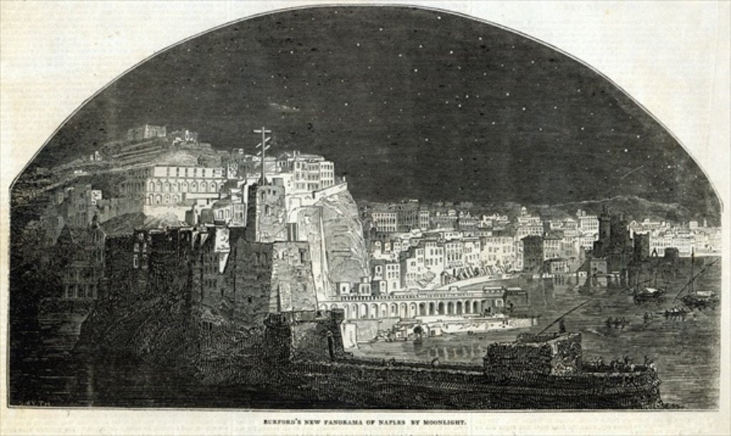 Detail of Burford's New Panorama of Naples by Moonlight by English School