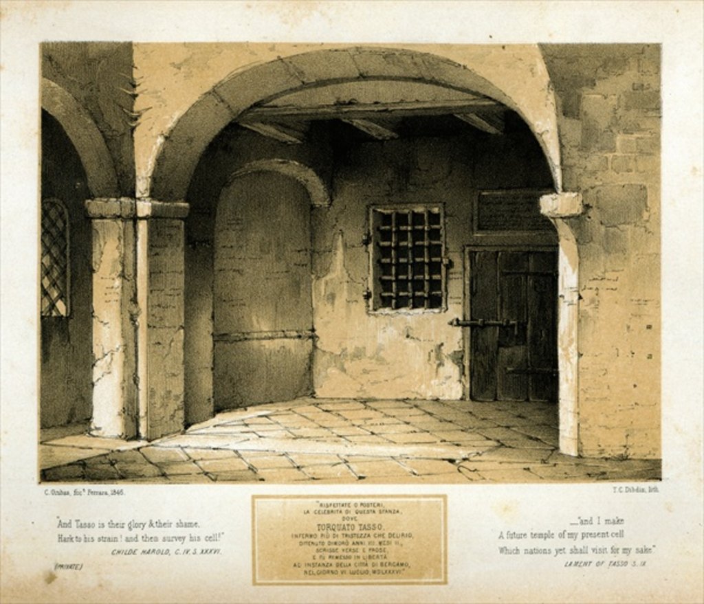 Detail of Memorial to Torquato Tasso by Carlo Grubacs (after)