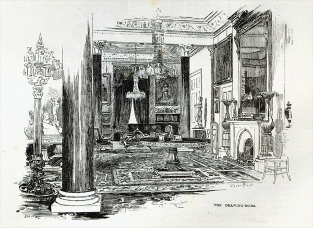 Detail of The Drawing Room, Osborne House by English School