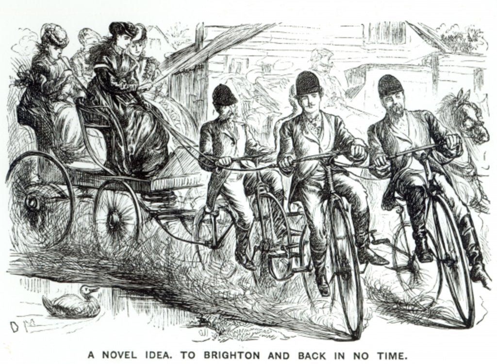 Detail of A New way to travel to Brighton, 1864 by English School