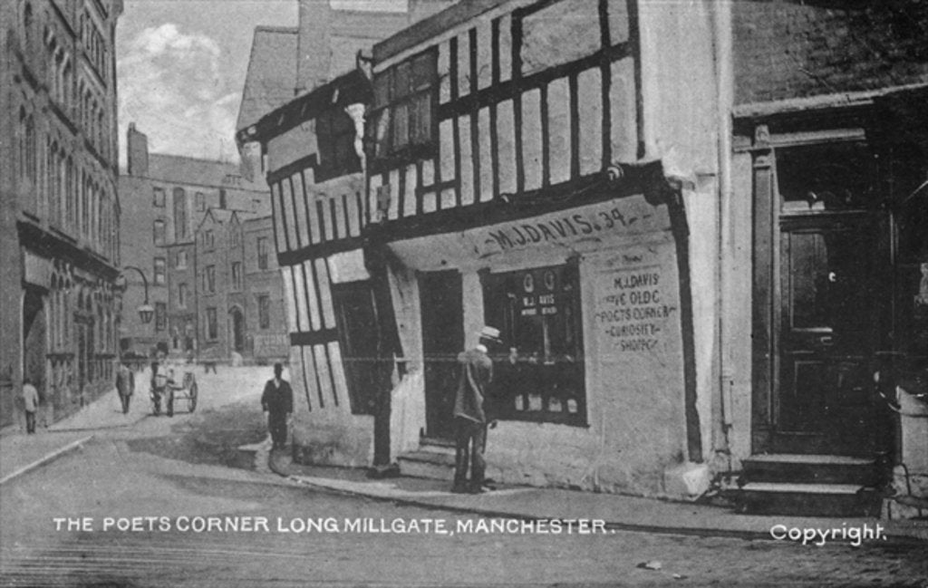 Detail of The Poet's Corner, Long Millgate, Manchester, c.1910 by English Photographer