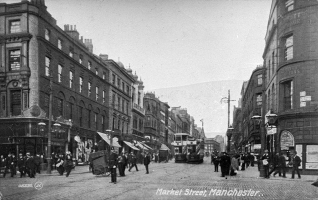 Detail of Market Street, Manchester, c.1910 by English Photographer