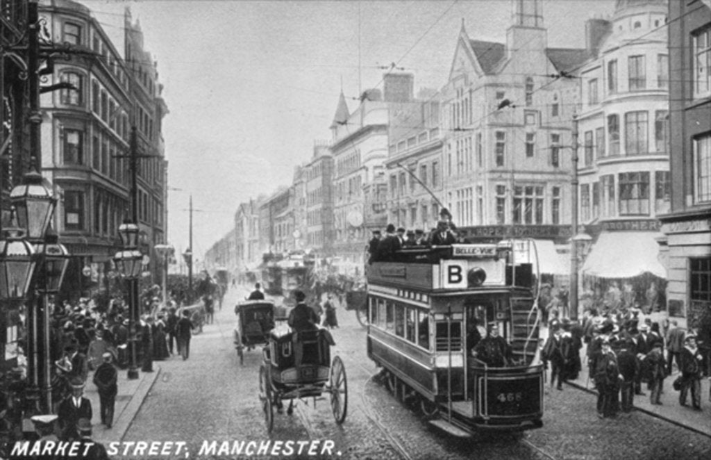 Detail of Market Street, Manchester, c.1910 by English Photographer