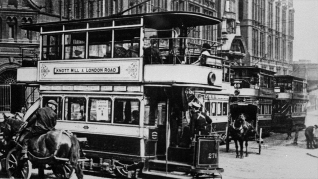 Detail of Trams in Manchester, c.1900 by English Photographer