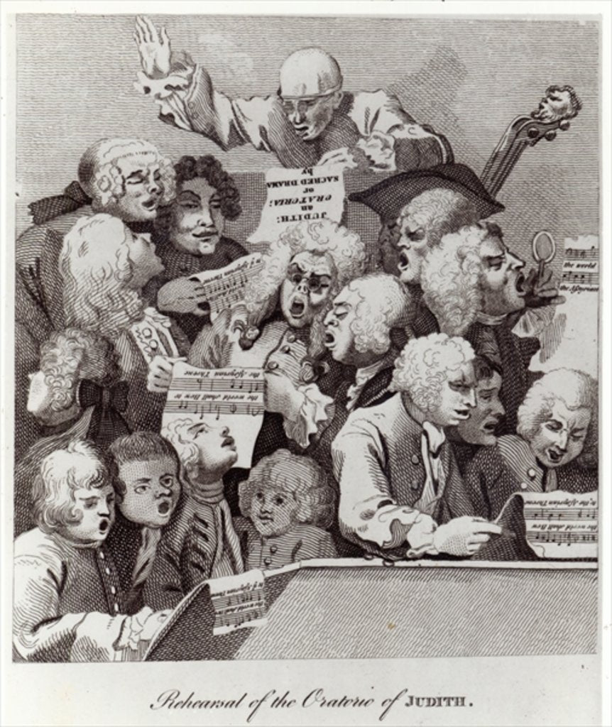 Detail of Rehearsal of the Oratorio of Judith, 1734 by William Hogarth