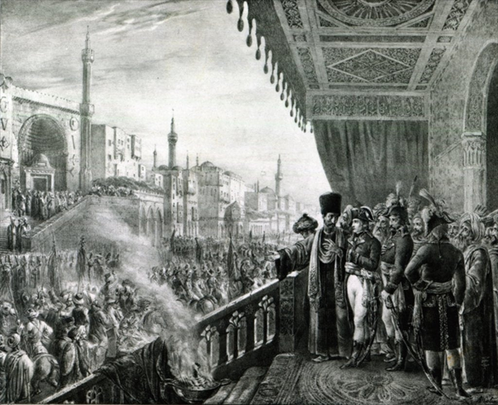 Detail of Napoleon Bonaparte Celebrating the Birthday of the Prophet Mohammed in Cairo, during his Egyptian Campaign, 1799 by Alexandre (after) Colin
