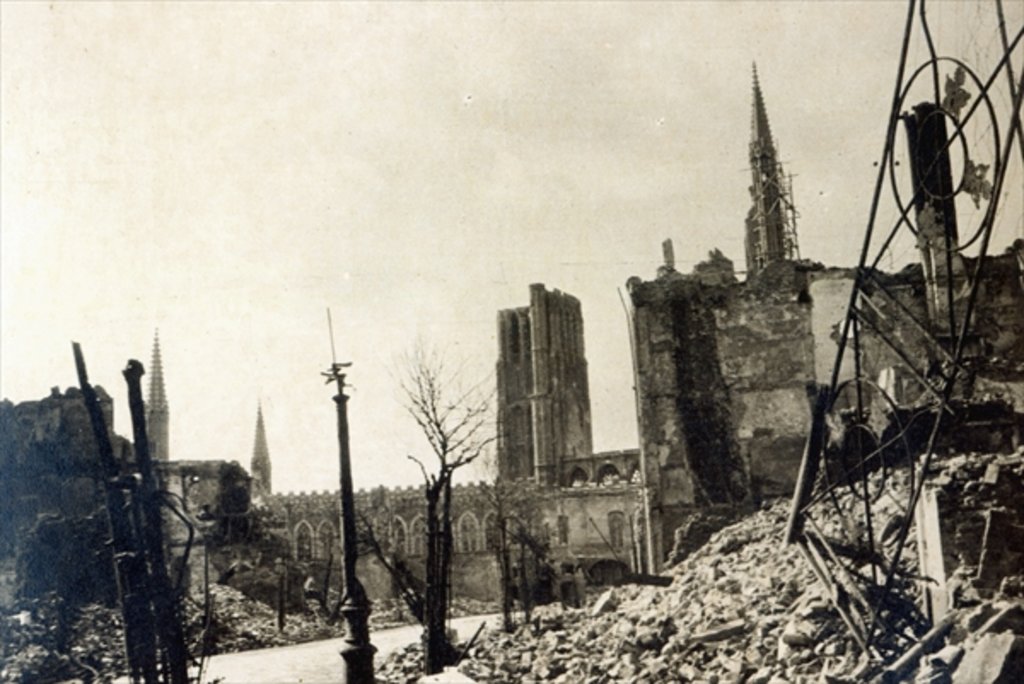 Detail of Ypres from Rue de Ville, June 1915 by English Photographer
