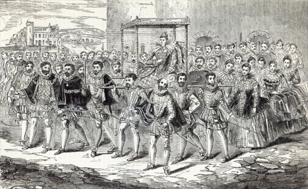 Detail of State progress of Queen Elizabeth by English School