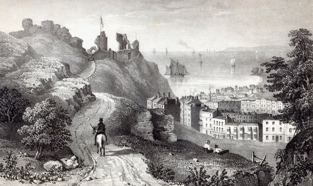 Detail of Hastings Castle from the Revd W. Wallinger's Plantation by Thomas (after) Ross