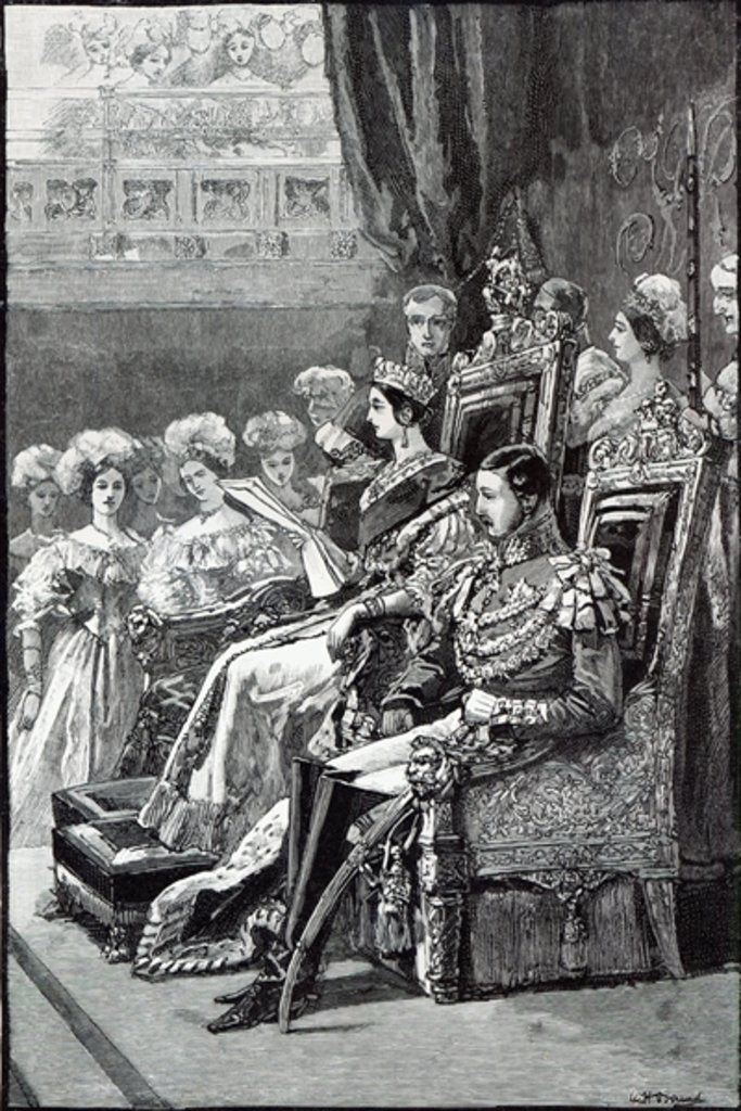 Detail of The Queen Opening Parliament in 1846 by English School