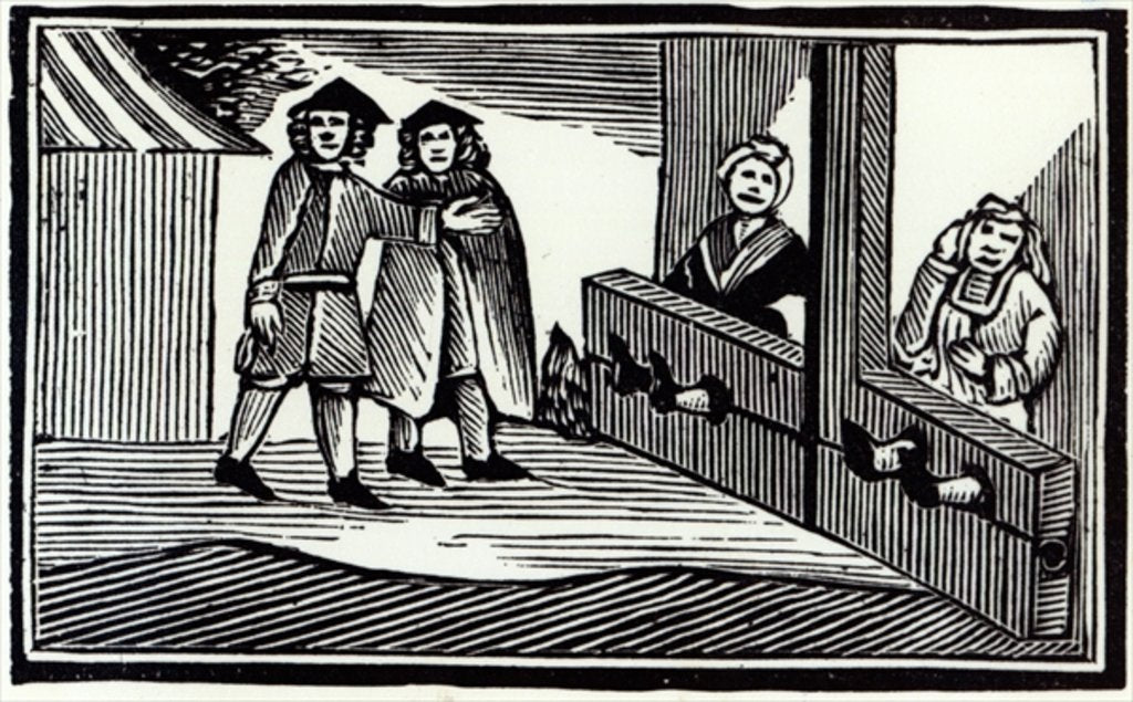 Detail of Man and Woman in the Stocks by English School