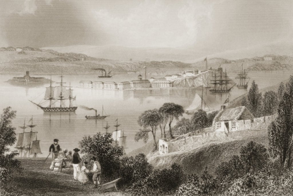 Detail of The Cove of Cork, County Cork, Ireland by William Henry Bartlett