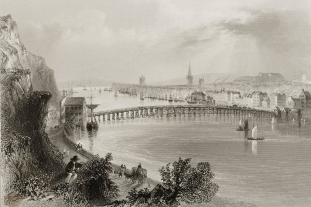 Detail of Waterford, Ireland by William Henry Bartlett