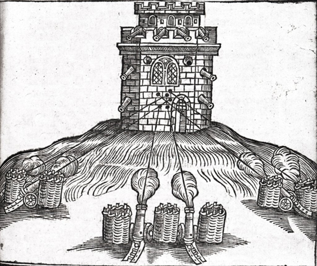 Detail of Illustration of siege warfare by English School