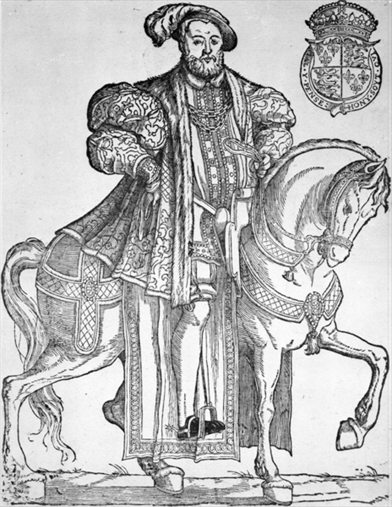 Detail of King Henry VIII on horseback by English School