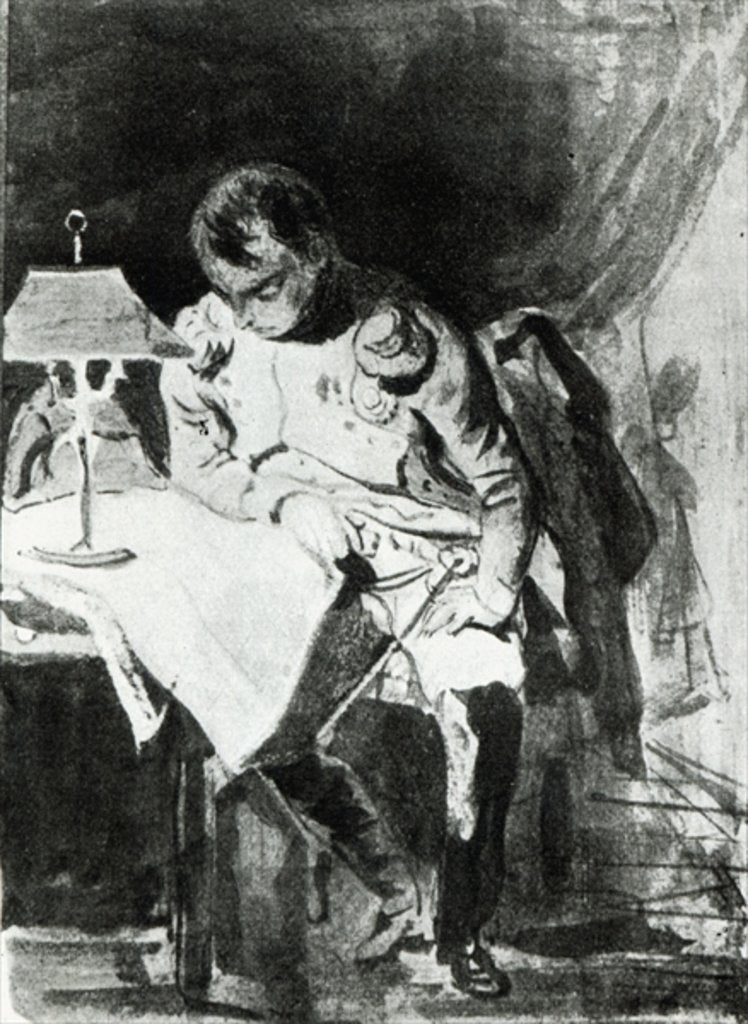 Detail of Napoleon studying his maps by lamplight, c.1800 by Jean Auguste Dominique Ingres