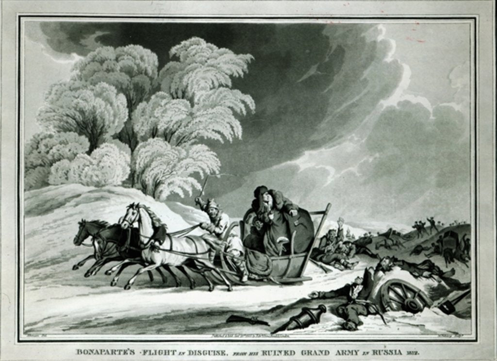 Detail of Napoleon in disguise during the retreat from Russia in 1812 by William Atkinson