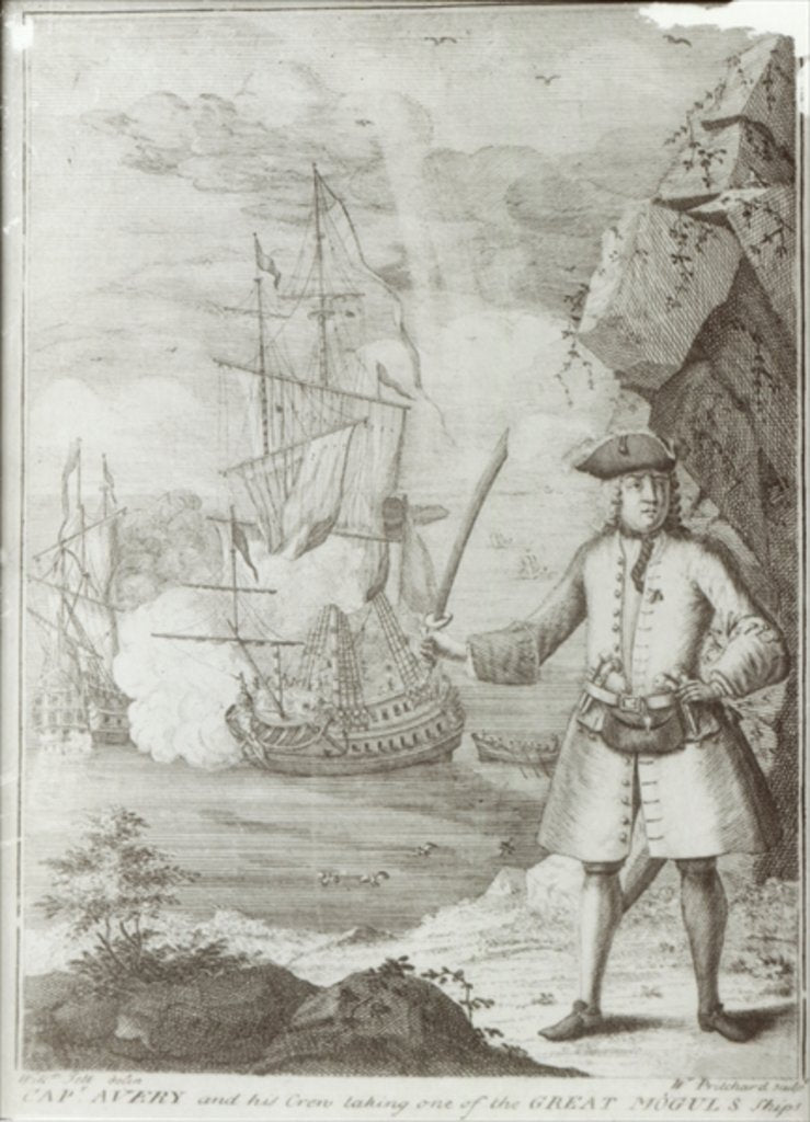 Detail of Captain Avery capturing the 'Ganj-i-Sawai' on 8th September 1695 by English School