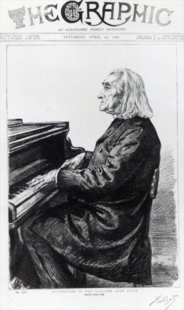 Detail of Franz Liszt, cover of 'The Graphic', April 10th 1886 by Charles Paul Renouard