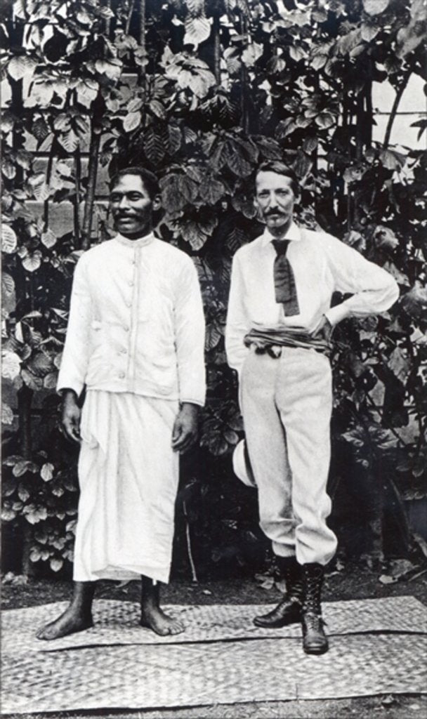 Detail of Robert Louis Stevenson and his friend Tuimale Aliifono by English Photographer