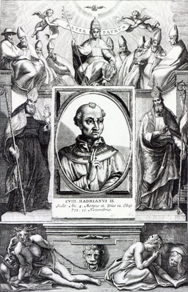 Detail of Pope Hadrian II by Italian School