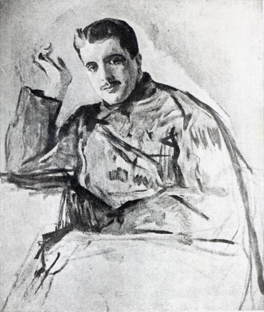 Detail of Serge Diaghilev, 1904 by Valentin Aleksandrovich (after) Serov