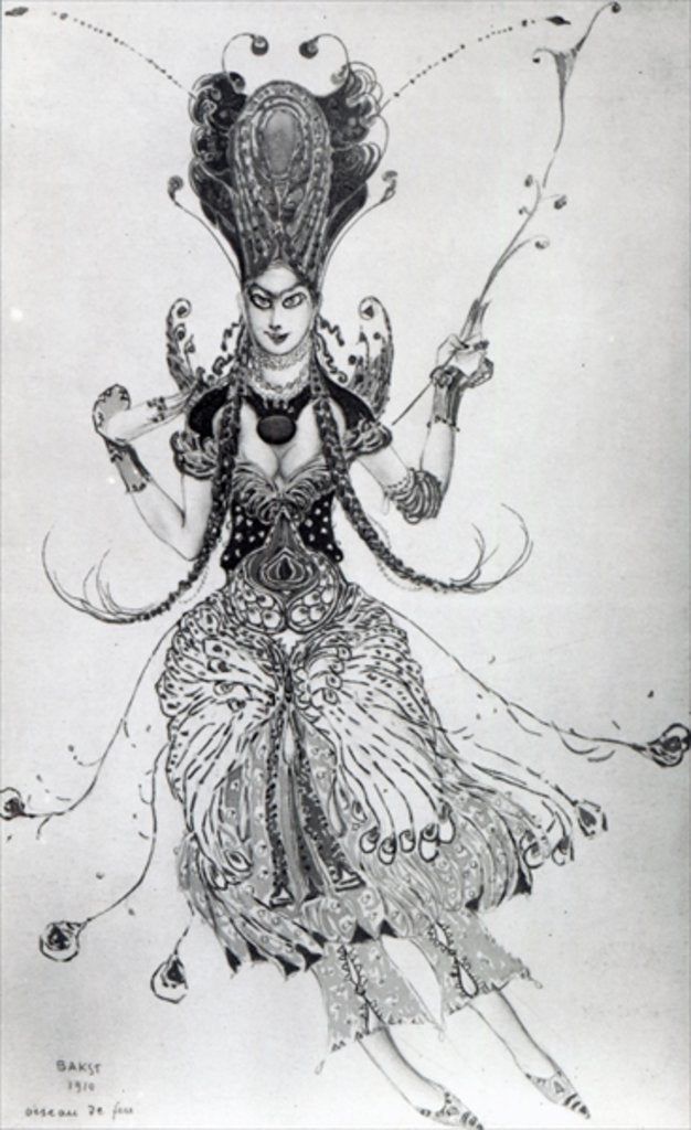 Detail of Costume design for 'The Firebird', 1910 by Leon Bakst