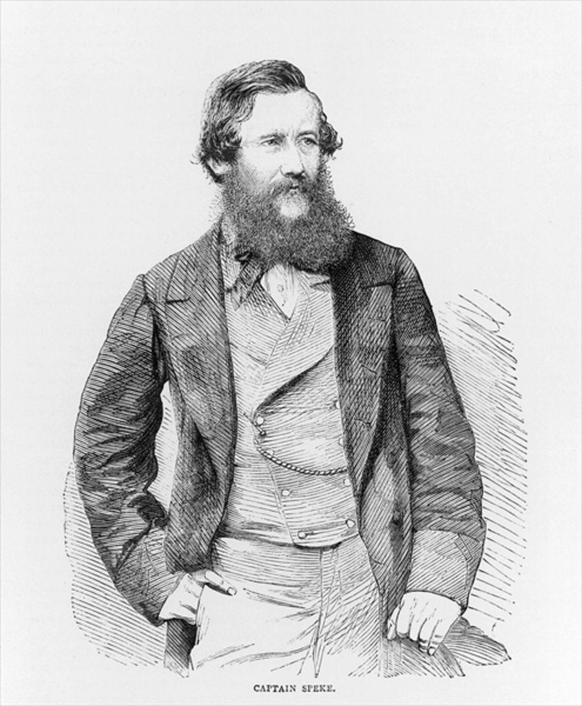 Detail of Portrait of John Hanning Speke, Illustrated London News Supplement, July 4, 1863, engraving by English School