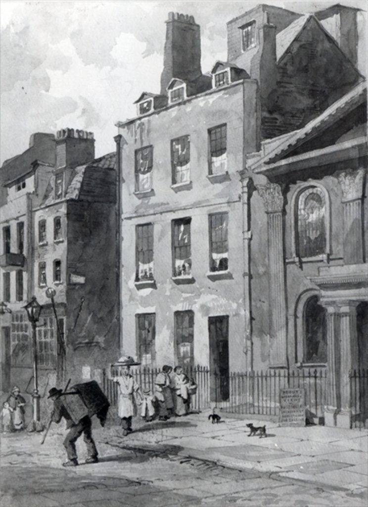 Detail of House of Sir Isaac Newton at 35 St Martin's Street, Leicester Square, London, 1850 by John Wykeham Archer