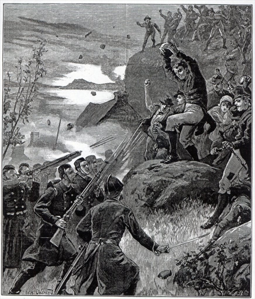 Detail of The State of Ireland: The Affray at Belmullet, County Mayo by Aloysius O'Kelly