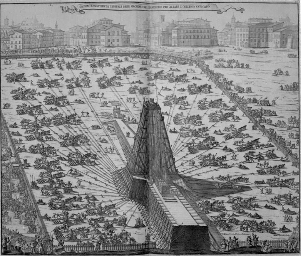Detail of Erecting the Ancient Egyptian Obelisk in St. Peter's Square, Rome by Italian School