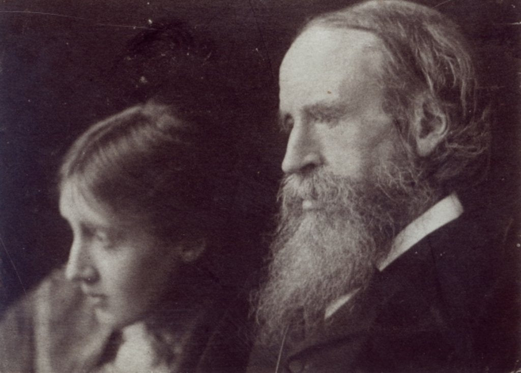 Detail of Virginia Woolf and her father Sir Leslie Stephen, c.1903 by English Photographer
