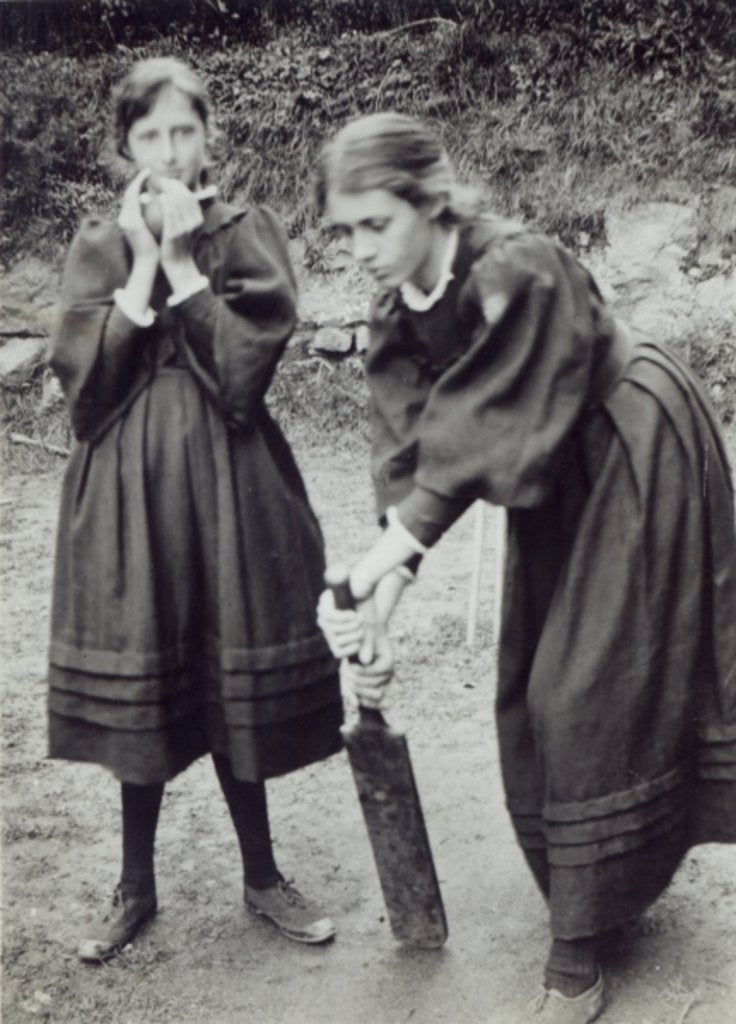 Detail of Virginia and Vanessa Stephen, in St. Ives, 1894 by English Photographer