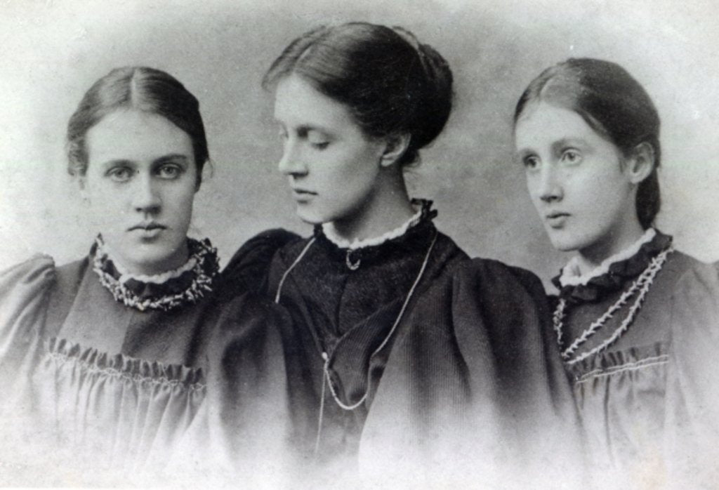 Detail of Vanessa Stephen, Stella Duckworth and Virginia Stephen c.1896 by English Photographer