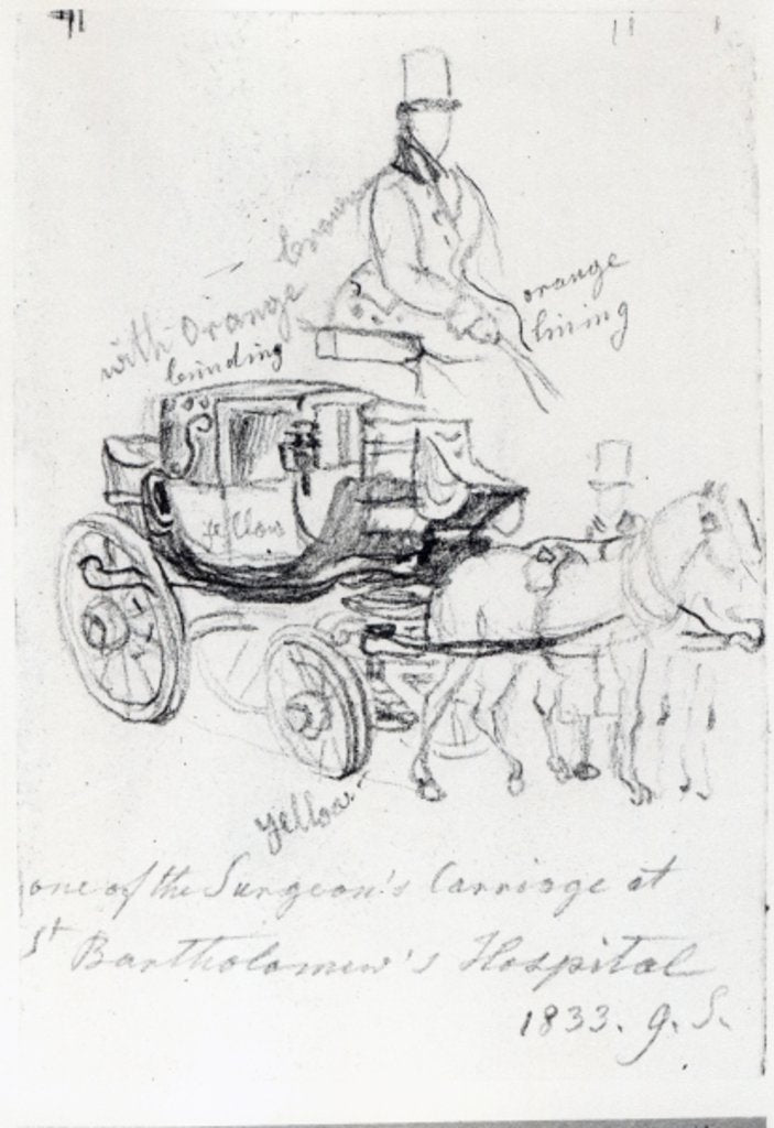 Detail of Surgeon's Carriage at St. Bartholomews Hospital, London, 1833 by George the Elder Scharf