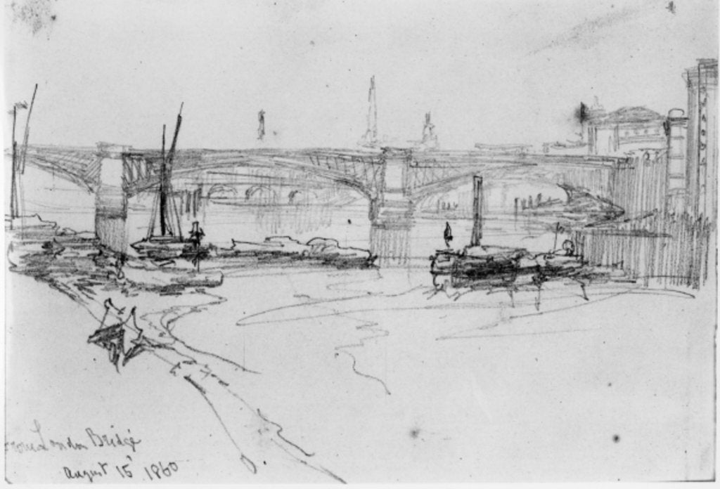 Detail of Sketch of London Bridge, 1860 by George the Elder Scharf
