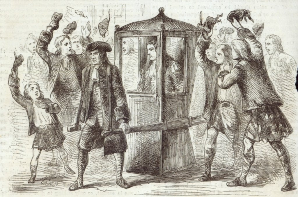 Detail of The Duke of Hamilton going to the Scottish Parliament House by English School