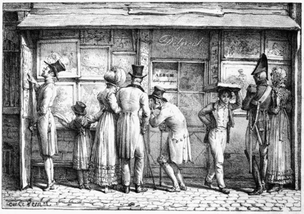 Detail of Delpech's Lithographic Print Shop, c.1818 by Antoine Charles Horace (1758-1836) Vernet