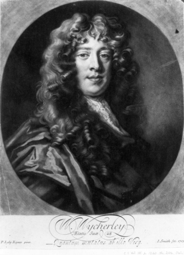 Detail of William Wycherley by Peter Lely