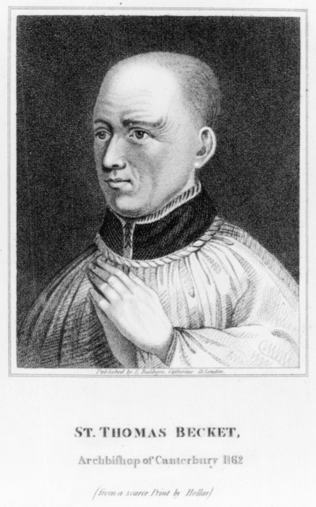 Detail of St. Thomas Becket, after a print by Hollar by English School