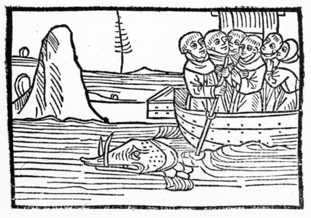 Detail of Illustration from 'The Voyage of St. Brendan' by German School