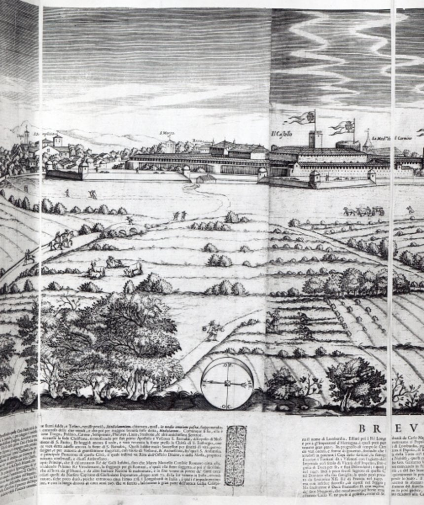 Detail of A Section of a Map of Milan, 1640 by Giovanni Battista Bonacina