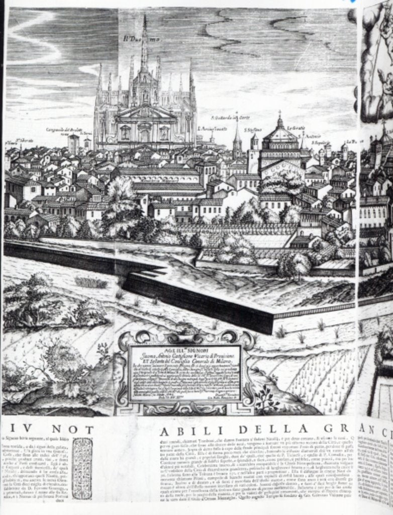 Detail of A Section of a Map of Milan, 1640 by Giovanni Battista Bonacina
