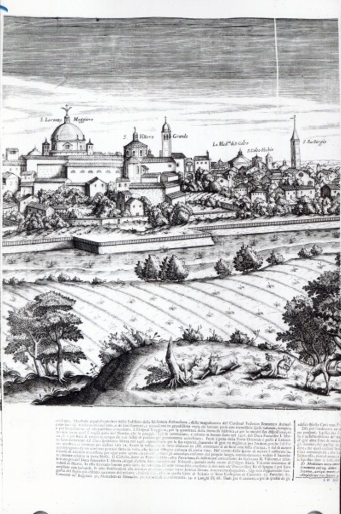 Detail of A Section of a Map of Milan, 1640 by Giovanni Battista Bonacina