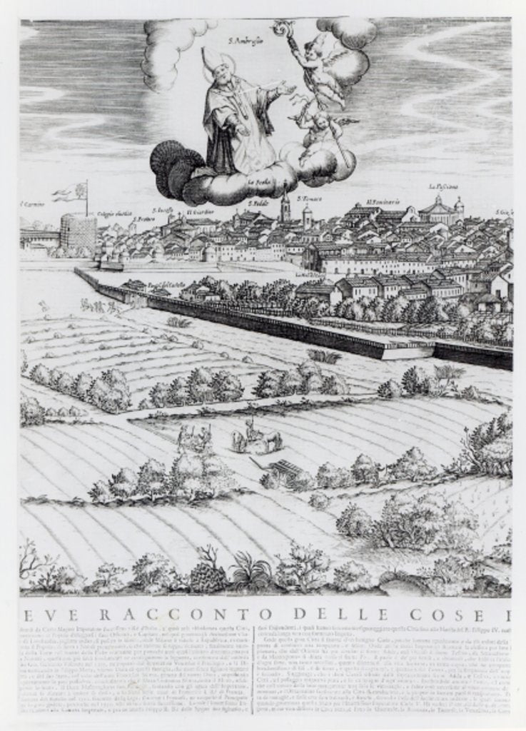 Detail of A Section of a Map of Milan, 1640 by Giovanni Battista Bonacina